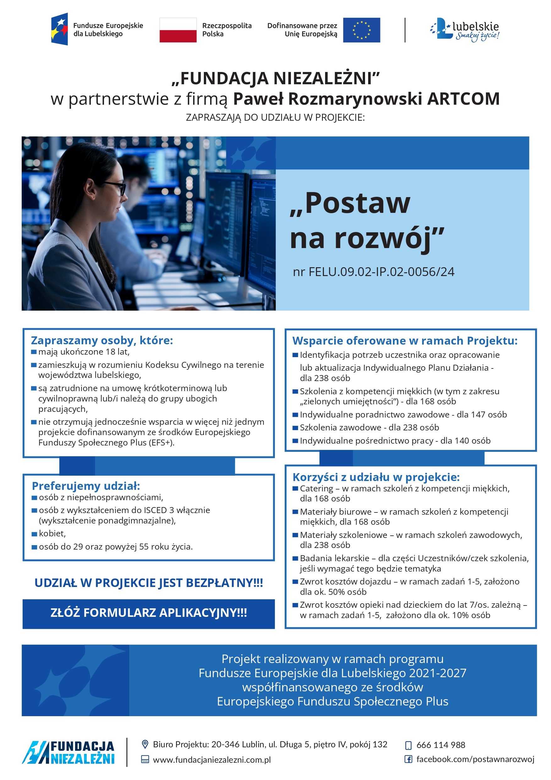 Zdjęcie artykułu „Postaw na rozwój” projekt współfinansowany ze środków Europejskiego Funduszu Społecznego Plus