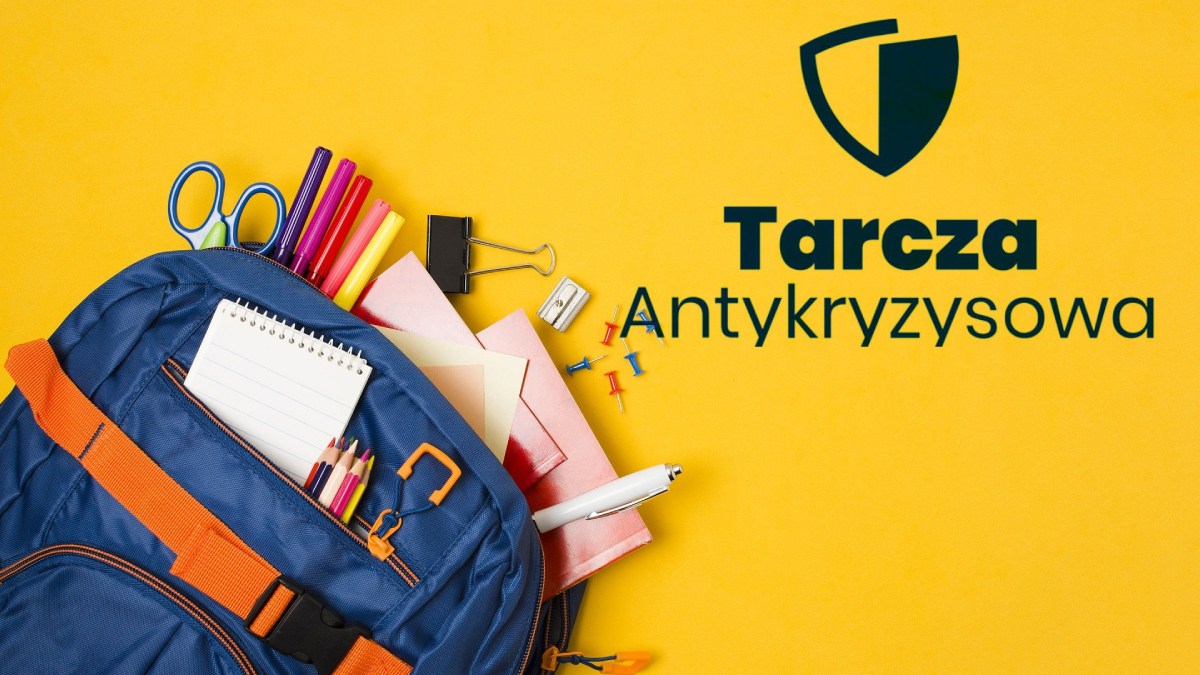 Tarcza aktykryzysowa dla prowadzących sklepiki szkolne - obrazek z tarczą i tornistrem