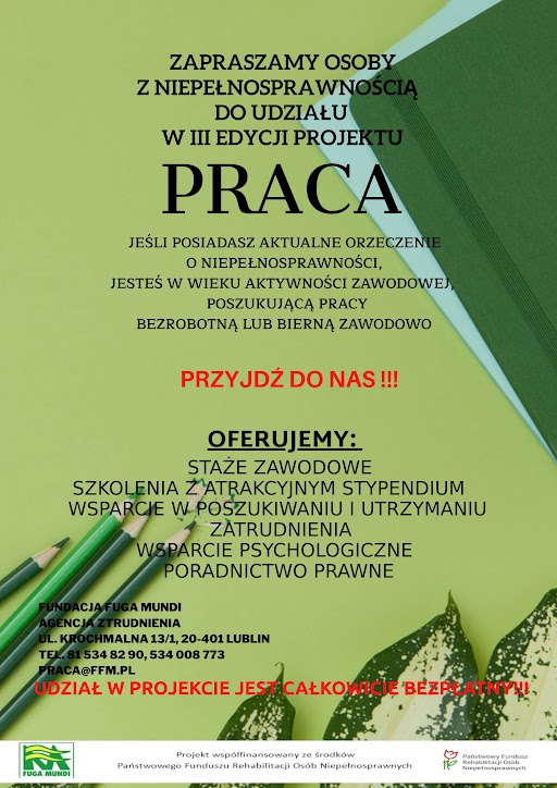 Plakat informacyjny PRACA