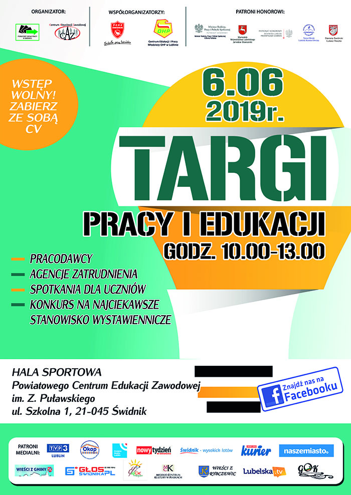 Plakat - Targi Pracy i Edukacji w Świdniku 2019