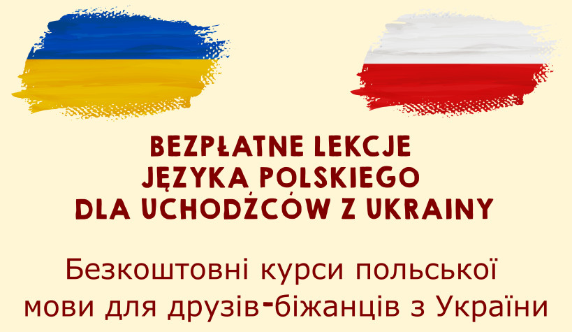 Obrazek dla: Bezpłatne lekcje języka polskiego dla uchodźców z Ukrainy